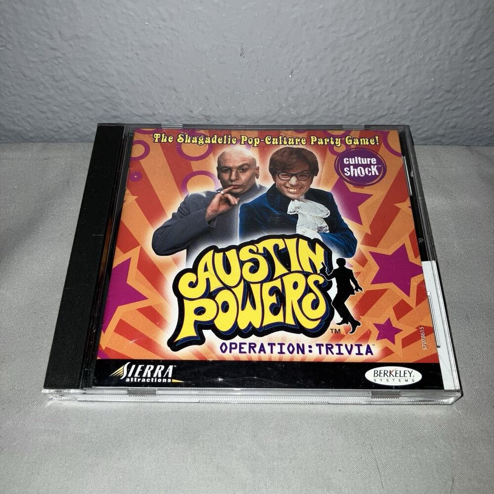 Pc Game Used Austin Powers Operation Trivia 1999 Sierra Big Box Windows Pc Mac